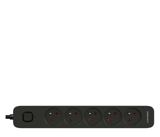 SILVER MONKEY Listwa antyprzepięciowa 5 gniazd 16A/230V 5m czarna - 1301053 - zdjęcie 3